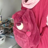 Мультяшная трехмерная забавная клубника, вместительный и большой милый плюшевый ранец, рюкзак