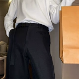 Трендовые штаны, шелковый костюм для отдыха, оверсайз, свободный прямой крой