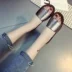 Một-slip dép nữ mùa hè 2018 new flat với non-slip thời trang Hàn Quốc dép ngoài trời và dép đơn giản giản dị giày bãi biển dép bánh mì nữ có hình Dép