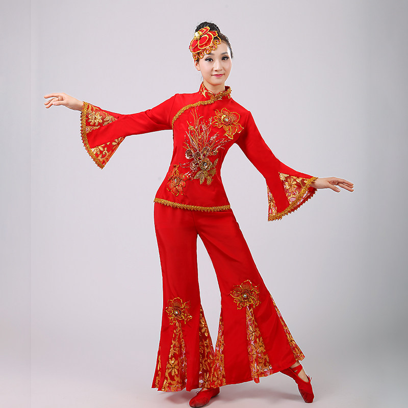 customized 2018 new yangge clothes fan dance costu