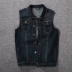 Chao béo hành tinh cỡ lớn denim vest nam cộng với phân bón XL chất béo lỏng không co giãn vest vest nam - Dệt kim Vest