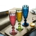 [Ba Gói] retro màu nổi sâm banh kính sáng tạo cốc nước thủy tinh cốc rượu vang đỏ rượu vang thủy tinh Rượu vang