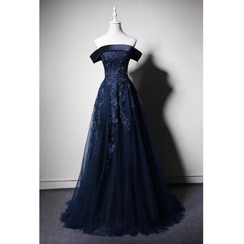 Evening dress, summer long skirt, open shoulders, fitted