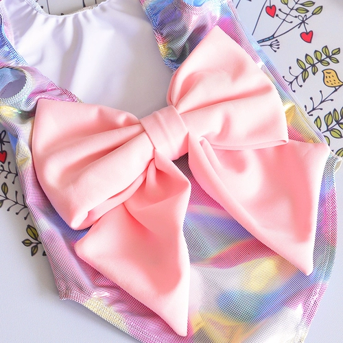 Брендовый детский купальник, костюм с бантиком