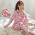 Mùa xuân và mùa hè cotton quần áo dài tay cho bà bầu cho con bú Quần áo bà bầu đồ ngủ mỏng phần XL phù hợp với dịch vụ nhà - Giải trí mặc / Mum mặc