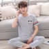 Mùa hè thanh niên cotton đồ ngủ nam ngắn tay quần Hàn Quốc thanh niên có thể mặc junior học sinh trung học dịch vụ nhà phù hợp với Bên ngoài ăn mặc