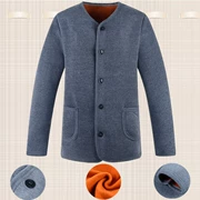 1 gói áo len cotton nam trung niên và áo len ấm áp nút trên cùng cộng với nhung dày cộng với phân bón để tăng lông cừu