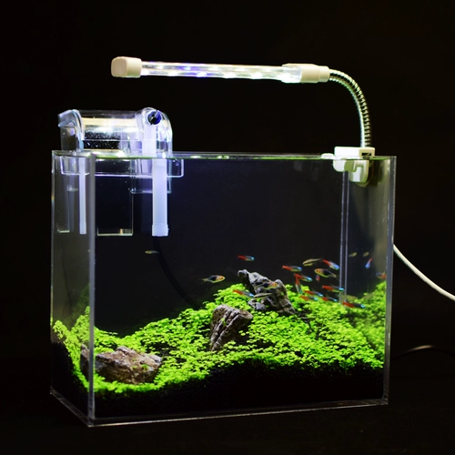 Акриловый рыболочный талочный офис на рабочем столе -типе маленький ковш -рыболочный танк гостиная Домохозяйство Маленькая аквариум экологическая ультра -белая травяная бак