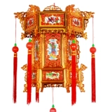 Желтый пластиковый антикварный шестиугольный золотой фонарь