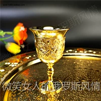 Специальное предложение русские R76-4 Tin Metal Tall Wine Glass Full Gold Rose емкость 6 денег 30 мл европейского стиля