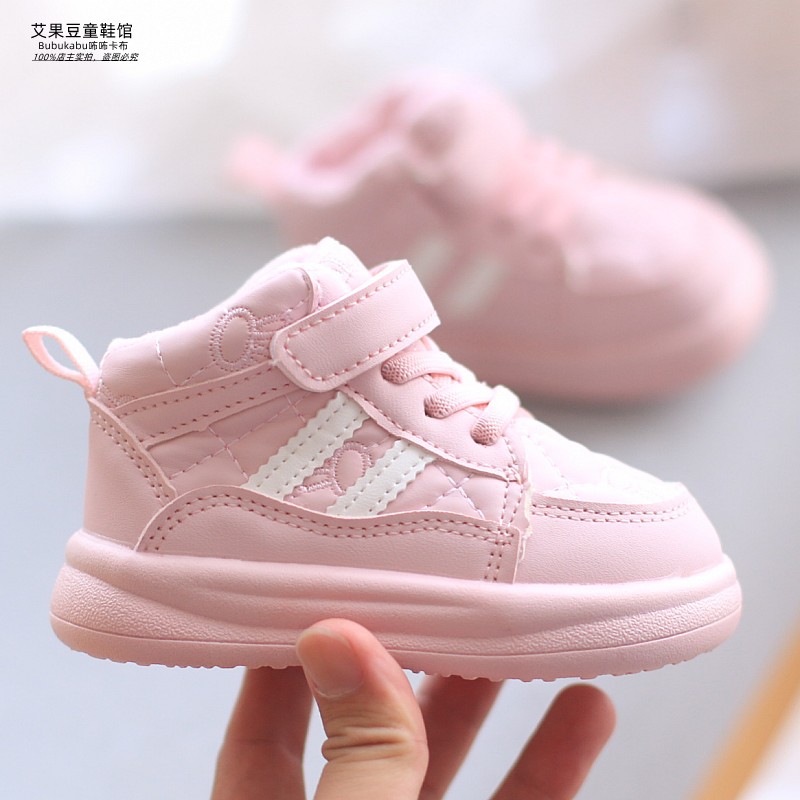 Boys Cotton Shoes Autumn and Winter 2023 New Children Cotton Boots Fleece Soft Sole Baby Sports Shoes Girls Snow Boots
