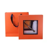 Квадратный шарф, высококлассная оранжевая подарочная коробка, подарок на день рождения