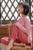 Bộ đồ ngủ nữ mùa xuân và mùa thu cotton dài tay thời trang cho sinh viên tươi tắn Quần mùa thu đông Hàn Quốc có thể mặc bên ngoài - Bộ Pajama