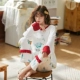 Bộ đồ ngủ nữ mùa xuân và mùa thu phiên bản Hàn Quốc của quần dài tay dễ thương tươi mới mùa thu và mùa đông thời trang giản dị phục vụ nhà phù hợp với phụ nữ - Nam giới