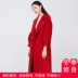 Lan Hongm 2018 Áo khoác cashmere màu đỏ hàn quốc nữ dài phần mùa đông áo khoác len hai mặt