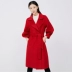 Lan Hongm 2018 Áo khoác cashmere màu đỏ hàn quốc nữ dài phần mùa đông áo khoác len hai mặt