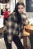 Áo khoác len nữ ngắn đoạn mùa thu mới bf phong cách Harajuku kẻ sọc dài tay áo phiên bản Hàn Quốc của chiếc áo sơ mi nữ sinh hoang dã Áo khoác ngắn