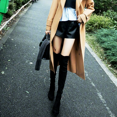 [50 % скидка скидка не будет возвращена] Сломанные ботинки с двором, женщины на колено, добавить тонкие плоские и толстые упругие сапоги