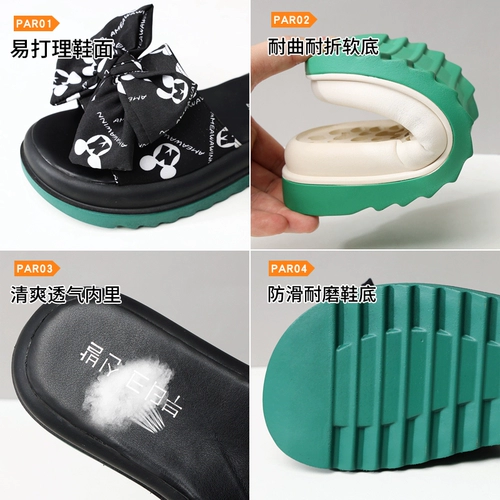 Тапочки, комфортная летняя обувь, нескользящие пляжные слайдеры на платформе, из натуральной кожи, коллекция 2022, в корейском стиле, мягкая подошва