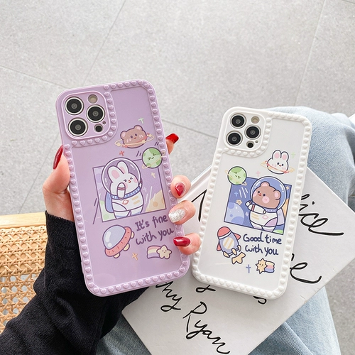 Apple, мультяшный космонавт, кролик, iPhone 11, чехол для телефона, с медвежатами, iphone, 11promax
