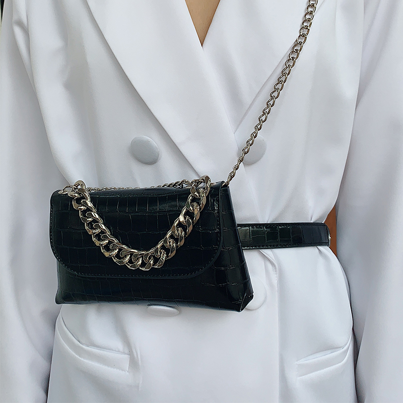 Black & Leather Beltmini Lipstick bag female crude chain Pocket 2021 new pattern tide Messenger small change Chest pack ins Superfire Mini Small bag