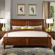 Nội thất châu Âu Mỹ đơn giản giường đôi 1,8 m gỗ rắn retro đơn giản giường cưới giường ngủ bàn giường - Bộ đồ nội thất
