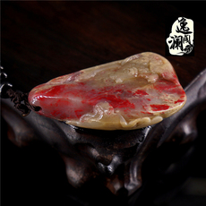 Украшения на шею 昌化鸡血石挂件 鱼 吊坠毛衣链