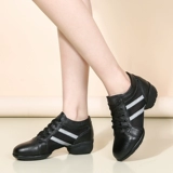 Танцующая сетчатая дышащая обувь, из натуральной кожи, мягкая подошва