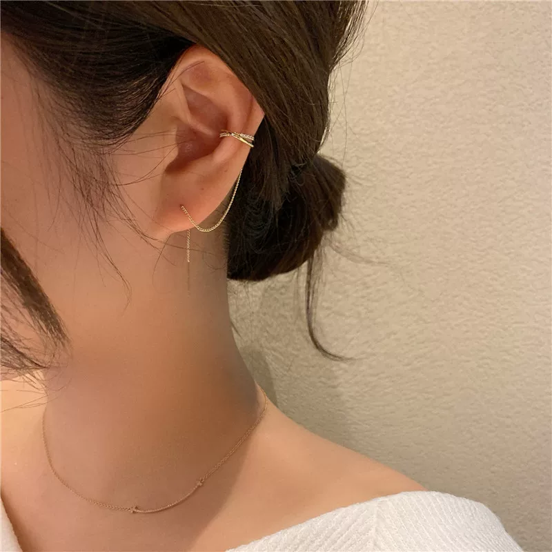 Small earrings, ear clips, silver 925 sample, simple and elegant design