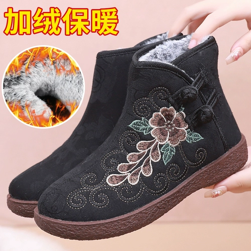 Утепленные удерживающие тепло этнические слипоны, обувь, нескользящие туфли, сапоги для матери, этнический стиль, мягкая подошва