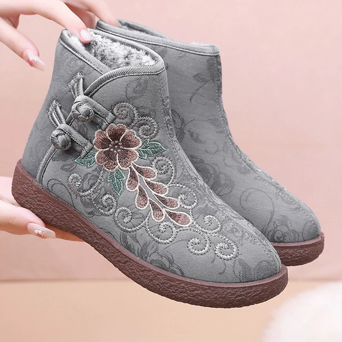 Утепленные удерживающие тепло этнические слипоны, обувь, нескользящие туфли, сапоги для матери, этнический стиль, мягкая подошва