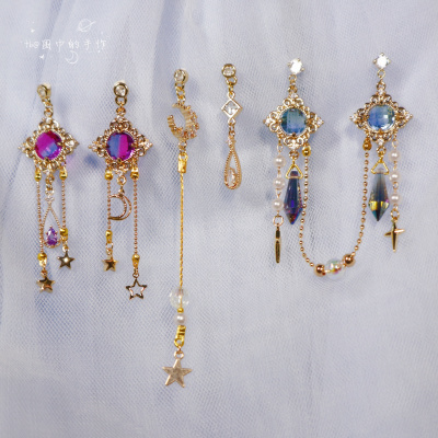 taobao agent Scarf handwriting/earrings/bjd original baby jewelry and jewelry, color -plated palace European -style exotic ancient style