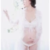 Người phụ nữ mang thai ảnh mẹ chụp ảnh sàn quần áo đáy quần lót màu rắn gợi cảm áo ngực tam giác đồ lót váy bầu suông đẹp Áo thai sản