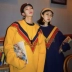 Leman Jin Jun oversizec áo len đôi phiên bản Hàn Quốc của thương hiệu thủy triều tròn cổ áo len màu tương phản áo len cặp đôi Cặp đôi áo len