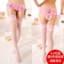 Mùa xuân và mùa hè của phụ nữ garter ren nữ giác quan vớ đen cám dỗ chống móc ống dài pantyhose set đồ lót mỏng