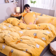 Chăn lông cừu dày san hô đơn mảnh lông cừu cộng với nhung 1,5 m flannel chăn đơn bộ mùa đông 200x230cm - Quilt Covers