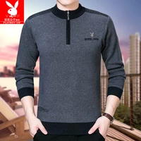 Mùa đông trung niên dày áo len nam nửa cao cổ áo dây kéo cashmere đan ấm áo len trung niên cha nạp áo len nam thời trang