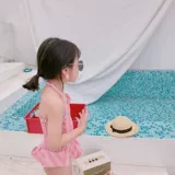 Брендовый розовый купальник для девочек