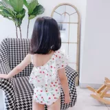 Детский купальник для девочек, комбинезон, в корейском стиле, цветочный принт