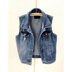 Mùa xuân và Mùa Thu Hàn Quốc phiên bản của hoang dã lỏng mỏng ngắn không tay trùm đầu denim vest nữ mùa hè vest vest vest áo khoác áo khoác chống nắng nữ Áo vest