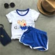 Mùa hè bé 01-2-3-4 tuổi Bộ đồ bơi bé trai tay ngắn 2019 mùa hè quần áo trẻ em quần áo cotton cho bé - Phù hợp với trẻ em