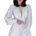 Siêu thần tiên khí chất viền ren thêu nữ thần quạt váy trắng 2022 mùa thu mới ga châu âu xu hướng hàng hóa châu âu Váy