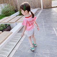 Áo thun bé gái hè 2019 nữ mới trẻ em thời trang quần áo trẻ em nước ngoài Áo sơ mi cotton ngắn tay trẻ em Hàn Quốc - Áo thun áo thun trẻ em giá rẻ