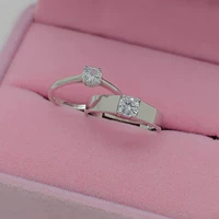Phiên bản Hàn Quốc của cặp đôi nhẫn một cặp nhẫn cưới mô phỏng nhẫn kim cương nhẫn cưới đạo cụ nhẫn sinh viên điều chỉnh mở trực tiếp nhẫn nữ