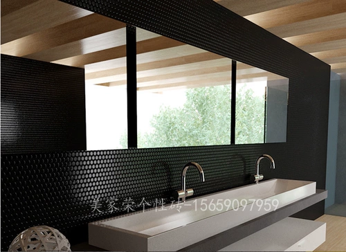 Новый продукт Продвижение керамическое кружок Черно -белая мозаика кухня анти -скользящая наклейка на стены ванной