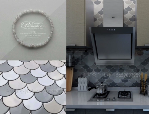 Новая рыбная масштаба керамическая мозаика гостиная входная комната входная телевизор фоновый фон стены кухня ванная розовая плитка