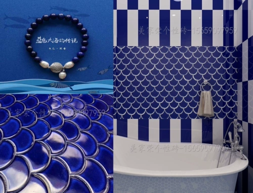 Новая рыбная масштаба керамическая мозаика гостиная входная комната входная телевизор фоновый фон стены кухня ванная розовая плитка