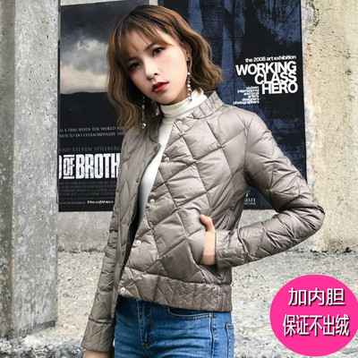 taobao agent Demi-season light and thin short down jacket, liner, coat, round collar