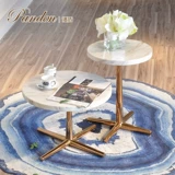 Современная мебель из нержавеющей стали, мраморный круглый диван