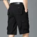 Quần short nhiều túi quần nam mùa hè cộng với size quần âu trẻ trung và quần trung niên Quần 7 điểm quần ống rộng nam - Quần làm việc